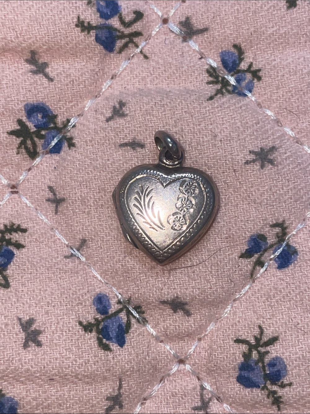 Etched Sterling Silver Locket